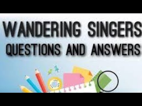 wandering singers poem question answers