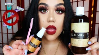 Shaving My Face For Clear Skin + Flawless Makeup!! Using EZ-BLADE Shaving Products!