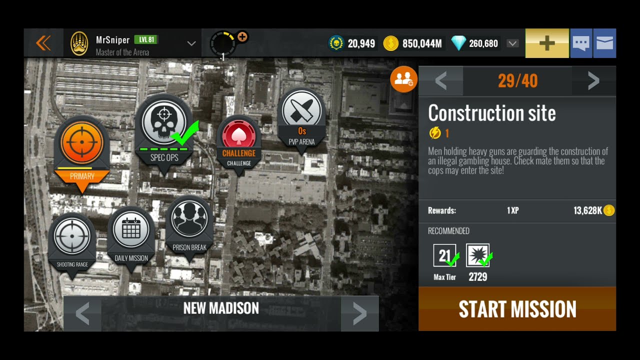 SNIPER 3D ASSASSIN - CONSTRUCTION SITE 29/40 NEW MADISON - PRIMARY