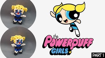 How to Make The Powerpuff Girls "Bubbles" Beads Keychain Part 1 //DIY BEADS// Boneka Powerpuff Girls