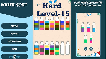 Water sort Puzzle | Brain Games | Hard Level | Level-15 | Improve IQ | Color sort Puzzle
