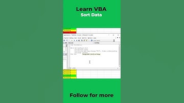 Master Excel Data Sorting with VBA: Quick Tutorial  #shortsvideo #vba #exceltips #excelvba