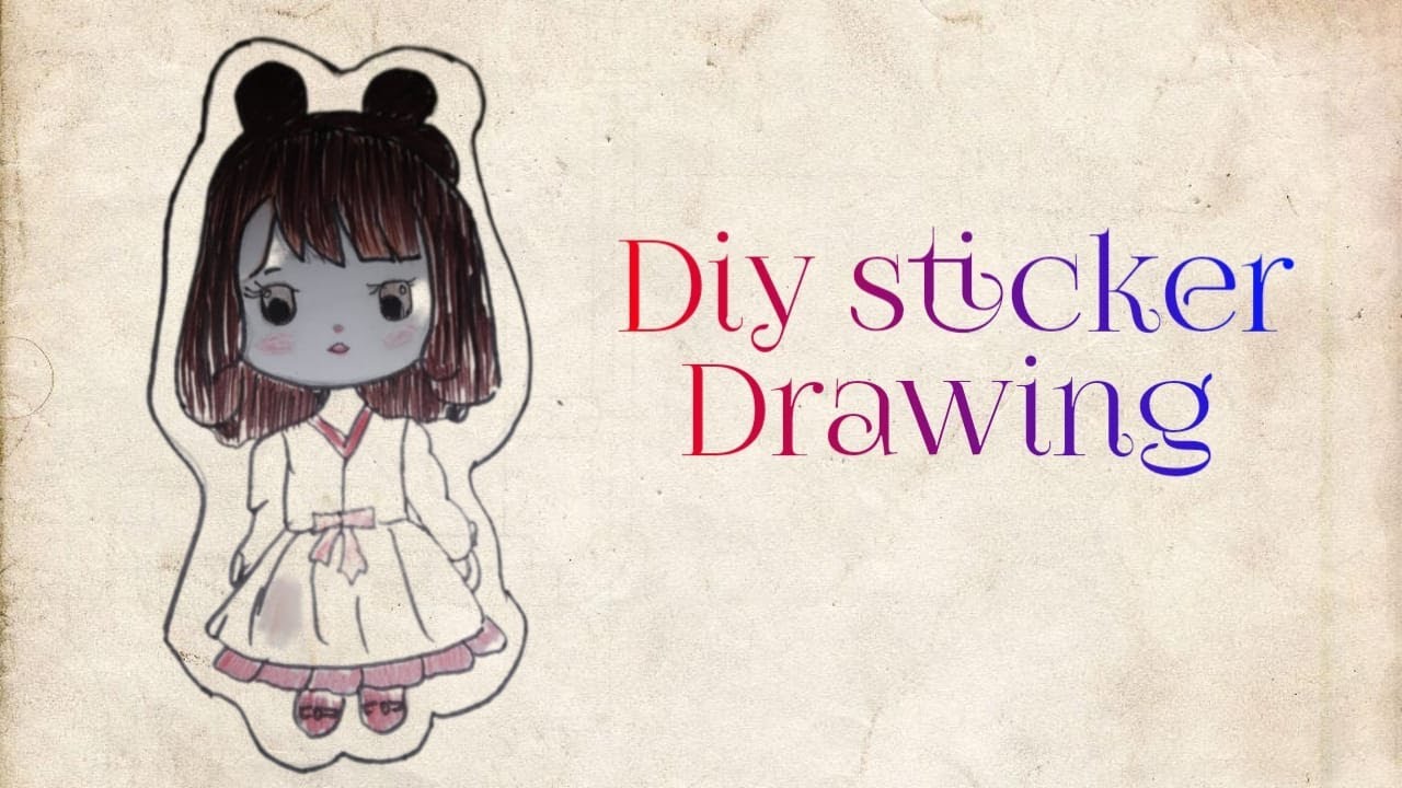 Cute, Diy sticker drawing/How to draw - YouTube