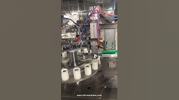 Automatic alcohol glue bottle filling capping labeling machine testing video