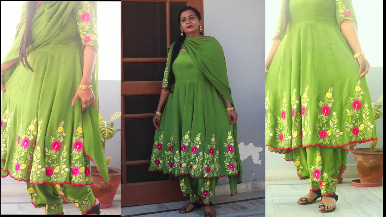 Gorgeous Gota Patti Work Pista Green Gown – Amrutamfab