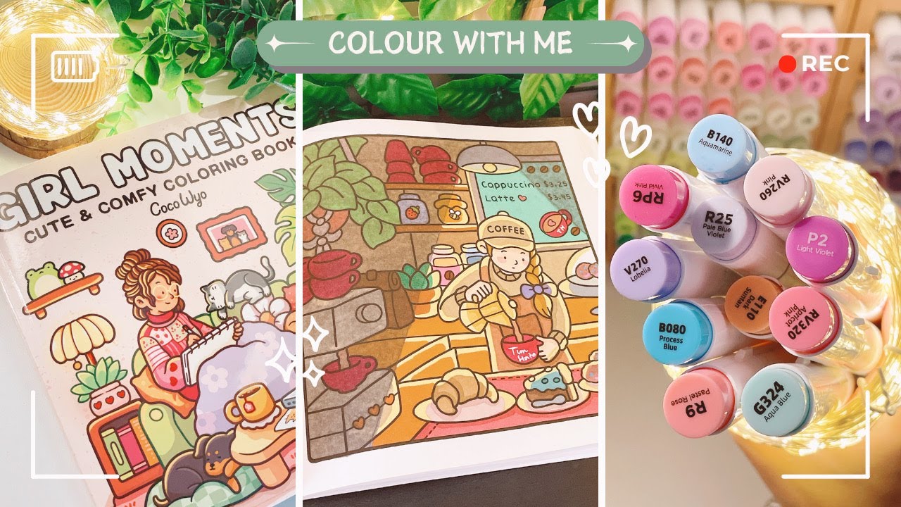 Color with Me: Coffee Shop | Coco Wyo Coloring Book | Ohuhu Markers +more | ASMR + Music