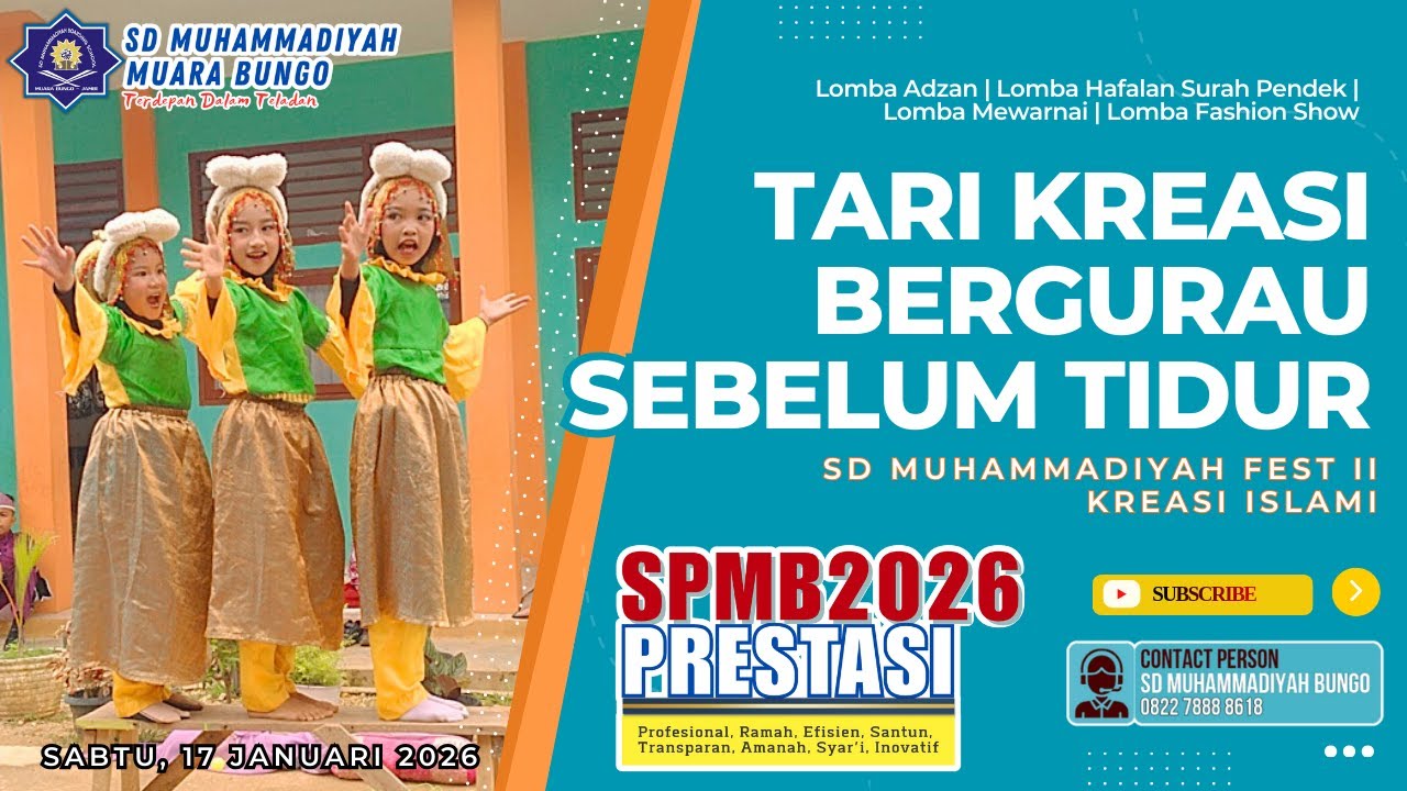 Tari Kreasi Bergurau Sebelum Tidur Dari Tim Extrakurikuler SD Muhammadiyah Muara Bungo