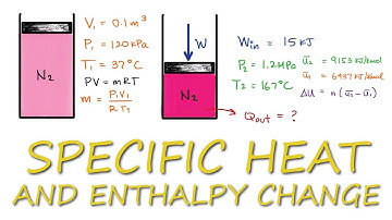 Piston-Cylinder ENTHALPY Using Specific Heat in 4 Minutes!