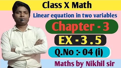 CLASS X MATHS||Chapter 3.5|| Q.4(i)  ||Cross Multiplication Method ||(Part 50) || New NCERT||