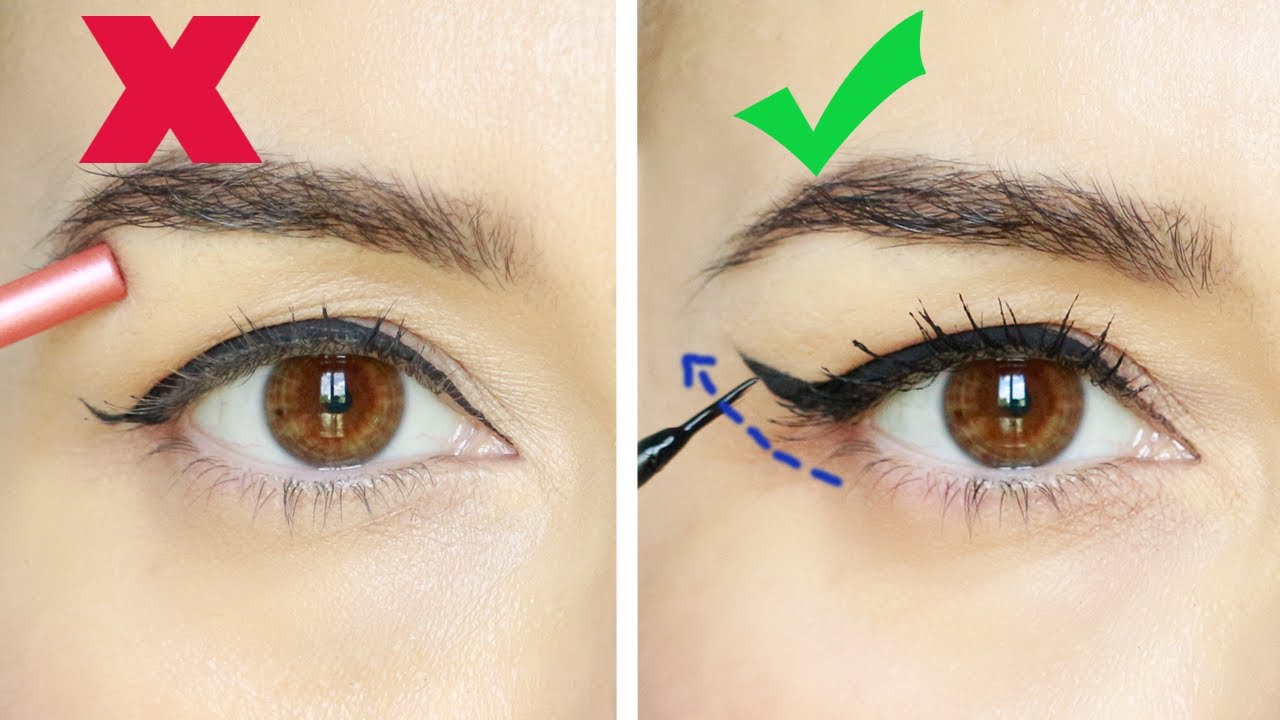 Como hacer la raya del ojo con parpado caido