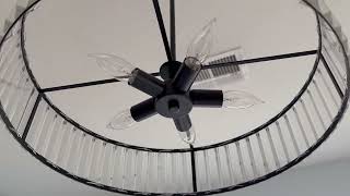 etiruety Modern Black Crystal Chandelier for Dining Room,5 Light Semi Flush Mount Ceiling Light Fixt