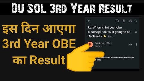 OBE results for Second and third year  SOL Students