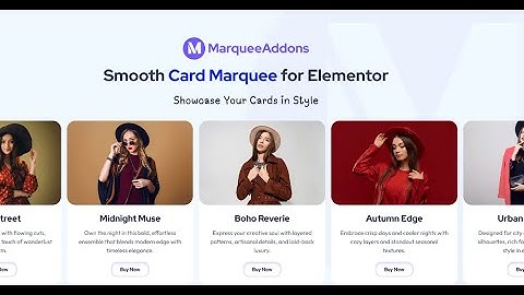How to create Smooth Scrolling Card Marquee in Elementor using Marquee Addons