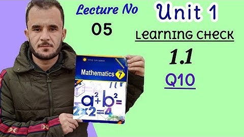 7th math unit 1 ex 1.1 Q10 Afaq Sun Series new course 2022