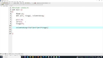 CARA MENCARI VOLUME TABUNG MENGGUNAKAN PROGRAM BAHASA C