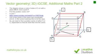Vector geometry 3D iGCSE, Additional Maths Part 2