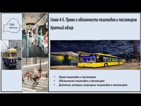 Глава 4-5. Права и обязанности пешеходов и пассажиров. Краткий обзор