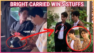 [BrightWin] Bright carried Win's stuffs in one bag During Burberry TB Monogram in Singapore