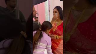 Anupama With Makeup Artist