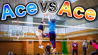 (การแข่งขันวอลเลย์บอล) Ace สกัดกั้นการโจมตีของ Ace