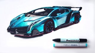Lamborghini veneno | Marker drawing screenshot 3