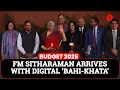 Nirmala Sitharaman Arrives In Parliament With Digital ‘Bahi-Khata’ To Present Union Budget 2026