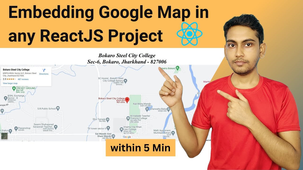 Embedding Google Map in ReactJS Project - YouTube
