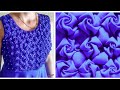Low and High Smocking Frock making at home in hindi (Rose Design) dress design girl / blusa / day