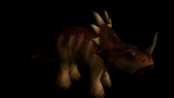 Amiga demo showing a rendered 3d Dino