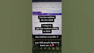 FREE live medical writing webinar: 6 steps to get into medical writing in 2026