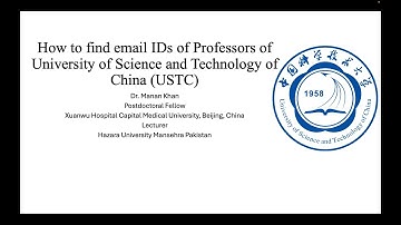 How to find email IDs of Professors of University of Science and Technology of China USTC
