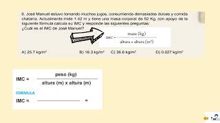Olimpiada del conocimiento 2024 I 7  Según el IMC, ¿En qué rango se ubica José Manuel  ‐ Hecho con C