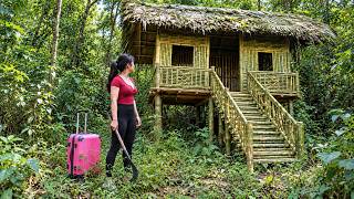 Rich Girl Leaves the City and Builds a Bamboo House Alone in the Wilderness 🎋 | Senh Forest Farm