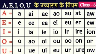 A, E, I, O, U को पढ़ने का नियम / अंग्रेजी पढ़ने का तरीका / pronunciation rules / all vowel sounds