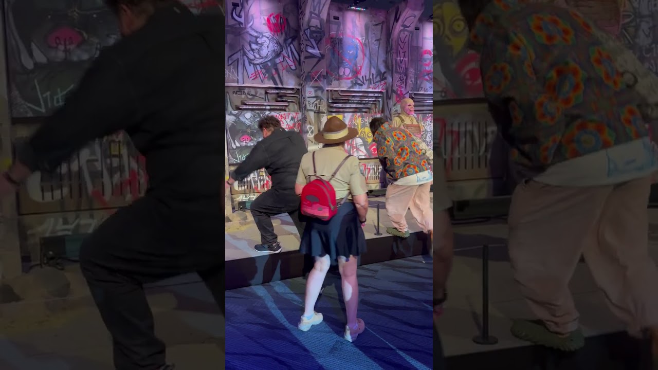 David Choe and Jon Favreau at the Star Wars Experience  Mandolorian Graffiti Wall Set