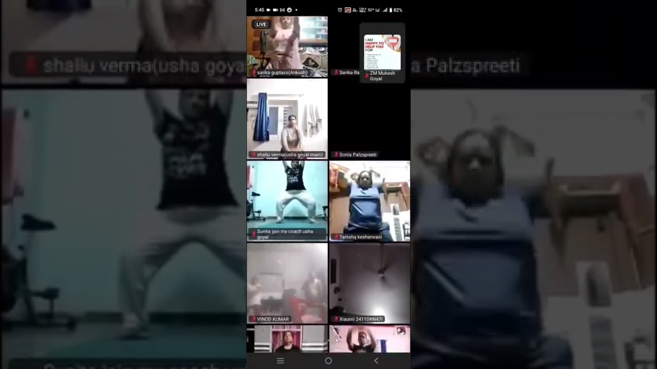 Morning to evening work out class for zoom app free of cost 👍