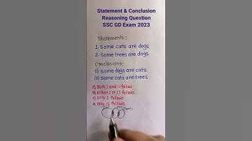 Thumbnail of Statement & Conclusion| Reasoning Classes| Reasoning Tricks| Figure Reasoning for SSC GD | #shorts