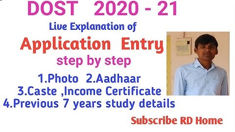 TS DOST 2020 Notification I Application details Entry live explanation by Devender