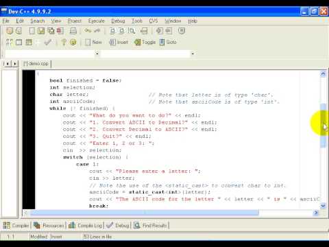 CS 161 - ASCII Conversion