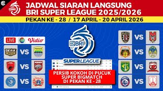 Liga 1 2026 Schedule Week 28 - Dewa United vs Persib, PSM vs Borneo FC - BRI Liga 1 2026