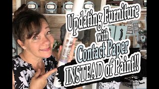 Updating Furniture with Contact Paper INSTEAD of Paint!!!