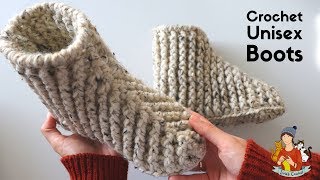 Crochet Beginner Boots / Slippers For Men And Women