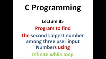 Program to find the second Largest number among three user input Numbers using Infinite while loop