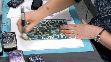 Faith on a Lovely Stencilled Background - A Lavinia Stamps Tutorial