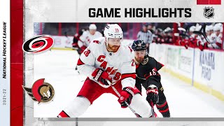 Hurricanes @ Senators 1/27/22 | NHL Highlights