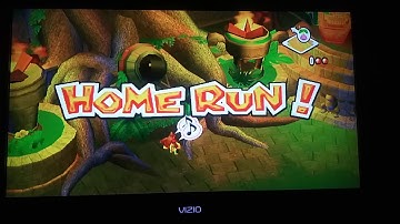 Mario Super Sluggers Mario Fireballs (P1) VS. Diddy Monkeys (CPU) in DK Jungle at Night (Last Part)