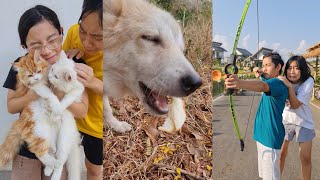 Hungry Doggo and Poor Girl😂 | JJaiPan #Shorts #บ้านไร่เขาจันทร์หอม