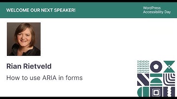 Rian Rietveld - How to use ARIA in forms