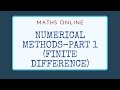 Numerical Methods- Part 1 (Finite Difference)