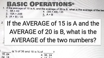 If the AVERAGE of 15 is A and the AVERAGE of 20 is B, what is the AVERAGE of the two numbers?